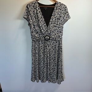 R & M Richard's Navy And‎ White Floral Dress